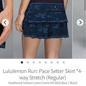 Lululemon Pace Setter Skirt Size 8